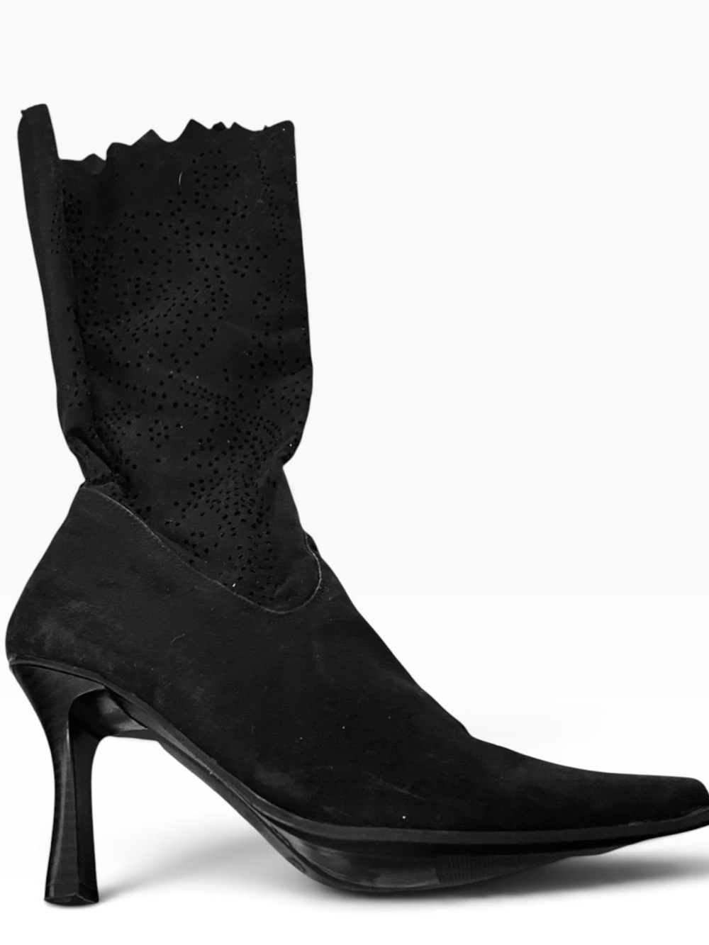 SPLASH Black Women's Mid-Calf Pointed Toe Heel Boot Size 7